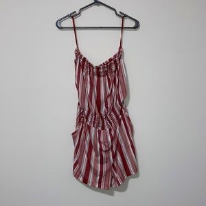 Fun striped strapless romper, size large